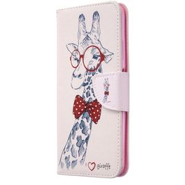 Mobigear Design Huawei P40 Lite Hülle Klapphülle Geldbörse - Giraffe