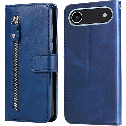 Mobigear Zipper iPhone Air Hülle Klapphülle Geldbörse - Blau