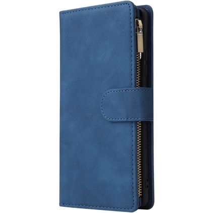 Mobigear Zipper Samsung Galaxy S10 Lite Hülle Klapphülle Geldbörse - Blau