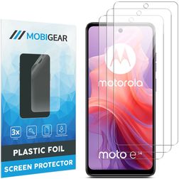 Mobigear Motorola Moto E14 Displayschutz Schutzfolie - Hüllenfreundlich (3er Pack)