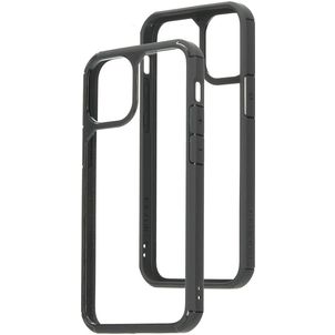 Mobiparts Rugged Clear iPhone 12 Mini Hülle Hardcase Backcover Stoßfest - Transparent / Schwarz