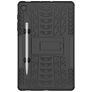 Mobigear Tire Samsung Galaxy Tab S6 Lite Stoßfeste Hardcase Hülle + Stifthalter + Ständer - Schwarz