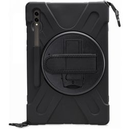 Xccess Survivor All-round Samsung Galaxy Tab S9 Plus Stoßfeste Hardcase Hülle + Schulterträger + Ständer - Schwarz
