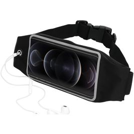 Mobiparts Comfort Fit Belt Handyhalterung Joggen iPhone 12 Pro Max Sporthülle Neopren Gürtel - Schwarz