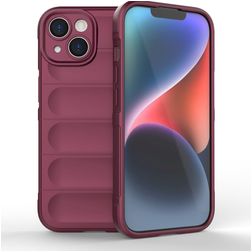 Mobigear Bumpy iPhone 15 Hülle Flexibles TPU Backcover - Weinrot