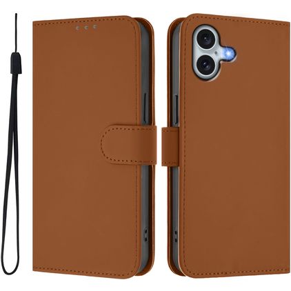 Mobigear Urban Wallet iPhone 16 Plus Hülle Klapphülle Geldbörse - Braun