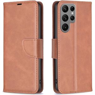 Mobigear Excellent Samsung Galaxy S25 Ultra Hülle Klapphülle Geldbörse - Braun