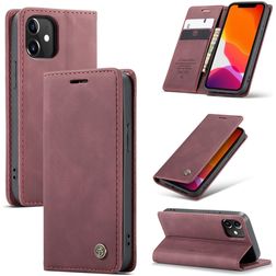 Caseme 013 iPhone 12 Mini Hülle Klapphülle Geldbörse - Rot