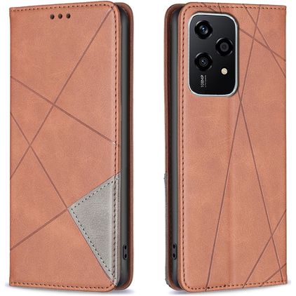 Mobigear Rhombus Slim HONOR 200 Lite Klapphülle - Braun