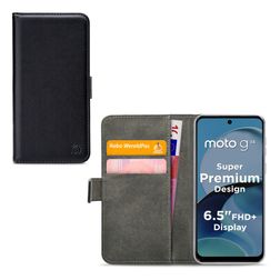 Mobilize Classic Gelly Wallet Motorola Moto G14 Klapphülle Portemonnaie - Schwarz