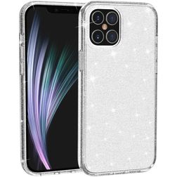 Mobigear Glitter iPhone 12 Pro Hülle Hardcase Backcover - Weiß