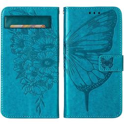 Mobigear Butterfly Google Pixel 7a Hülle Klapphülle Geldbörse - Blau