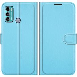 Mobigear Classic Motorola Moto G60 Hülle Klapphülle Geldbörse - Blau