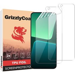 GrizzlyCoat Xiaomi 13 Hydrogel-TPU Displayschutz - Hüllenfreundlich + Montagerahmen (2er Pack)