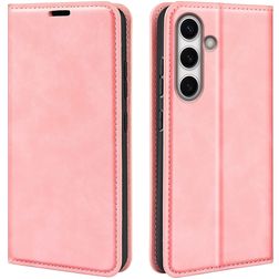 Mobigear Retro Slim Samsung Galaxy S24 FE Hülle Klapphülle Geldbörse - Pink