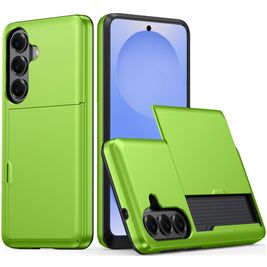 Mobigear Card Samsung Galaxy S26 Hülle Hardcase Backcover Stoßfest mit Kartenhalter - Grün