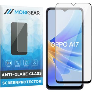 Mobigear Premium OPPO A17 Panzerglas Gehärtetes Glas Displayschutz - Hüllenfreundlich - Schwarz