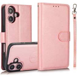 Mobigear Wallet iPhone 16 Plus Hülle Abnehmbare 2in1 Klapphülle Geldbörse - Roségold