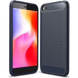 Mobigear Brushed Slim Xiaomi Redmi Go Hülle Flexibles TPU Backcover - Marineblau