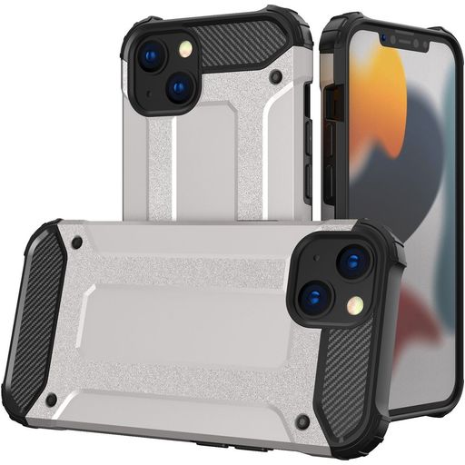 Mobigear Outdoor iPhone 14 Hülle Hardcase Backcover Stoßfest - Silber
