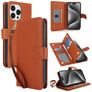 Mobigear Wallet iPhone 15 Pro Hülle Klapphülle Geldbörse - Braun
