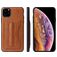Fierre Shann Card Pocket iPhone 11 Pro Hülle Backcover mit Kartenhalter und Ständer - Cognac
