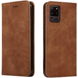 Mobigear Retro Slim Samsung Galaxy S20 Ultra Hülle Klapphülle Geldbörse - Braun