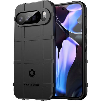 Mobigear Rugged Shield Google Pixel 10 Pro XL Hülle Flexibles TPU Backcover Stoßfest - Schwarz