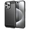 Mobigear Brushed Slim iPhone 16 Pro Max Hülle Flexibles TPU Backcover - Schwarz