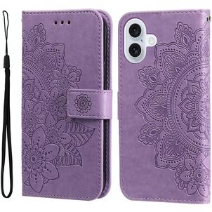 Mobigear Flowers iPhone 17 Hülle Klapphülle Geldbörse - Lila