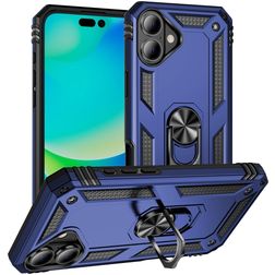 Mobigear Armor Ring iPhone 17 Hülle Hardcase Backcover Stoßfest mit Ringhalter - Blau