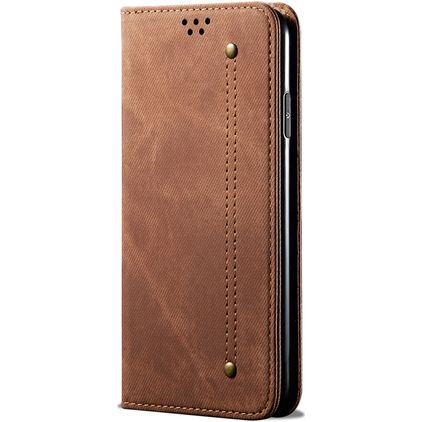 Mobigear Denim Slim Realme X50 Hülle Klapphülle Geldbörse - Braun