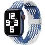 Mobigear Braided Nylon Apple Watch Armband Klappschließe - 49/46/45/44 mm - Weiß / Blau