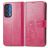 Mobigear Clover Motorola Edge (2021) Hülle Klapphülle Geldbörse - Magenta
