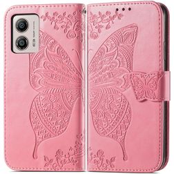 Mobigear Butterfly Motorola Moto G53 5G Hülle Klapphülle Geldbörse - Pink