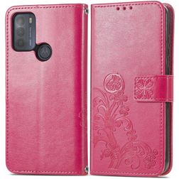 Mobigear Clover Motorola Moto G50 Hülle Klapphülle Geldbörse - Pink