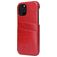 Fierre Shann Premium Card iPhone 12 Hülle Backcover mit Kartenhalter - Rot