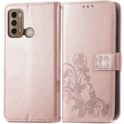 Mobigear Clover POCO X3 GT Hülle Klapphülle Geldbörse - Roségold