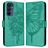 Mobigear Butterfly Samsung Galaxy A16 Klapphülle Portemonnaie - Grün