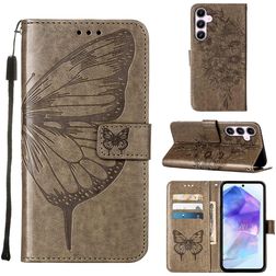Mobigear Butterfly Samsung Galaxy A55 Hülle Klapphülle Geldbörse - Grau