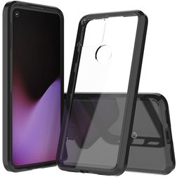 Mobigear Crystal Google Pixel 5 Hülle Hardcase Backcover - Transparent / Schwarz