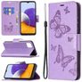 Mobigear Butterfly Samsung Galaxy A22 5G Hülle Klapphülle Geldbörse - Lila