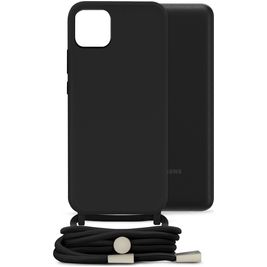 Mobilize Lanyard Gelly Samsung Galaxy A03 Flexibles TPU Handykette - Schwarz