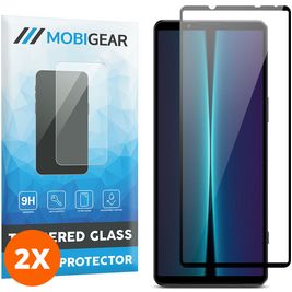 Mobigear Premium Sony Xperia 1 V Panzerglas Gehärtetes Glas Displayschutz - Hüllenfreundlich - Schwarz (2er Pack)