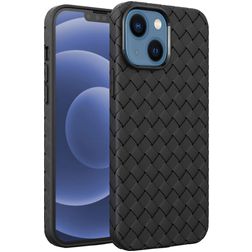 Mobigear Woven iPhone 14 Plus Hülle Flexibles TPU Backcover - Schwarz