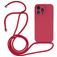 Mobigear Lanyard iPhone 14 Pro Silikon Handykette - Weinrot