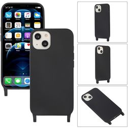 Mobigear Lanyard iPhone 14 Silikon Handykette - Schwarz