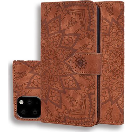 Mobigear Mandala iPhone 11 Hülle Klapphülle Geldbörse - Braun