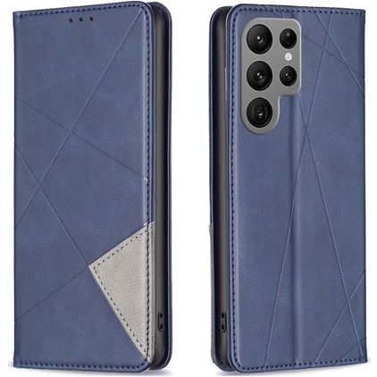 Mobigear Rhombus Slim Samsung Galaxy S23 Ultra Hülle Klapphülle - Blau