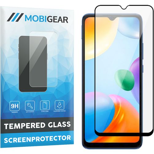 Mobigear Premium Xiaomi Redmi 10C Panzerglas Gehärtetes Glas Displayschutz - Hüllenfreundlich - Schwarz